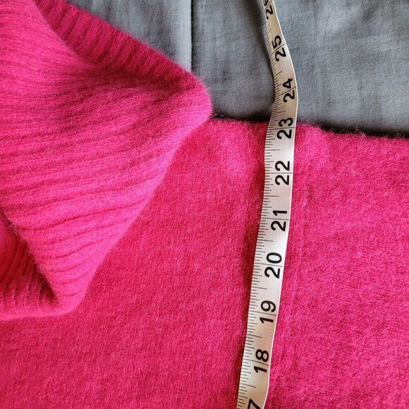 Vtg Express Tricot Womens Cowl Neck Sweater Size Medium Pink Angora Lambswool - Picture 5 of 7